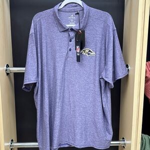 Antigua Men's Baltimore Ravens NFL Par 3 Polo Size 2XL Light Heather Purple